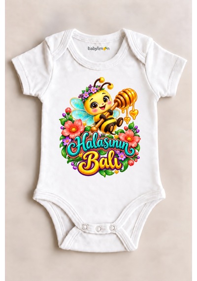 Babylimon Halasının Balı Beyaz Kısa Kollu Çıtçıtlı Bebek Zıbını Beyaz - 930083923 Beyaz