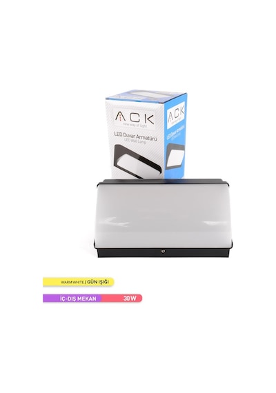ACK 30W LED Duvar Armatürü 3000K Günışığı Dekoratif Dış Mekan Bah Diğer