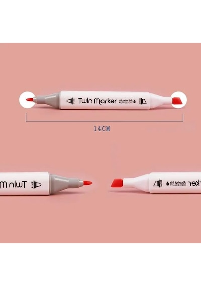Orret Home Çift Taraflı Marker Kalem Seti, Profesyonel Kutulu Keçeli Kalem Seti, Çeşitli Renklerde Boya Markerlar, Sanatçılar Ve Tasarımcılar İçin İdeal 12 Parça 103 Ivory