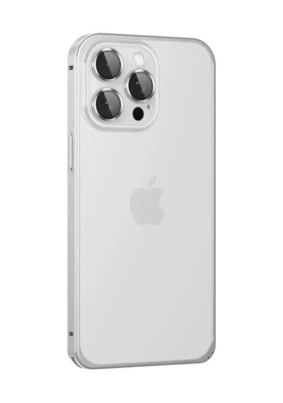 Apple iPhone Uyumlu 15 Pro Max Metal Bumper Mat Kapak - Gümüş Bzsxx00 1