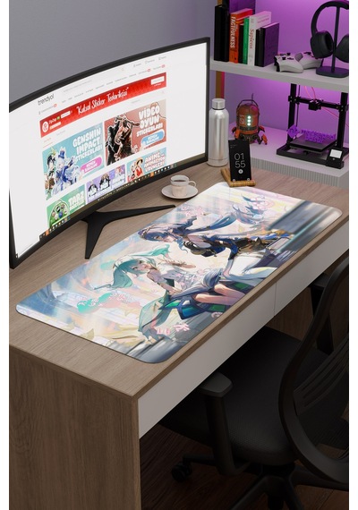 Faruzan Genshin Impact Anime Gacha V5 - 90x40 Xxl Gaming Mouse Pad Fare Altlığı