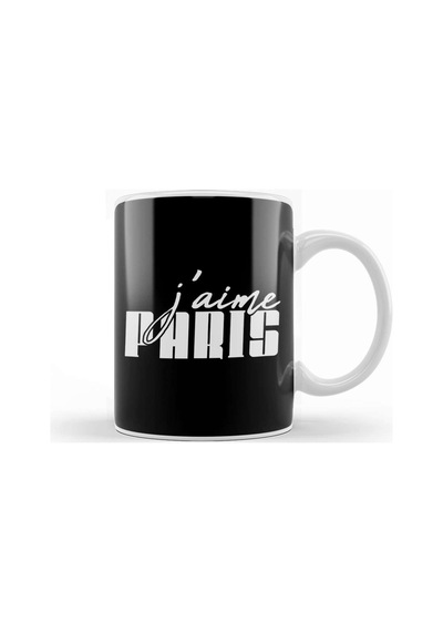 French Slogan J'aime Paris Kupa Bardak Porselen Karışık