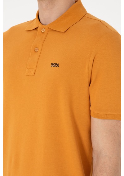 U.S. Polo Assn. Erkek Regular Fit Polo Yaka Hardal Basic Tişört 50306007-VR072