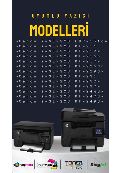 Canon Crg-737 Uyumlu  Toner 2'li Paket/ Mf211 / Mf212 / Mf216 / Mf217 / Mf226 / Mf229 / Mf237
