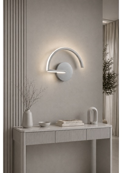 Mori Modern Led Duvar Apliği Günışığı Gri