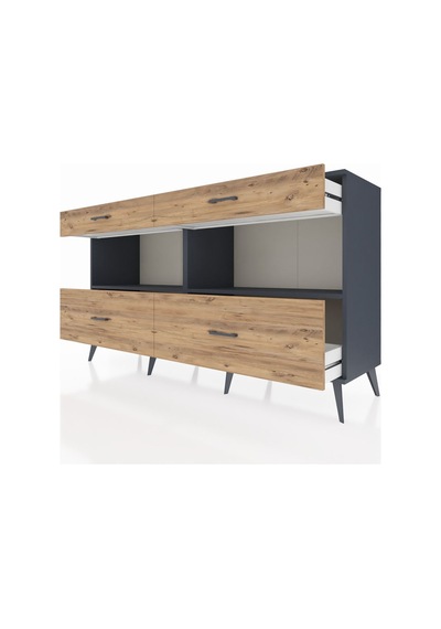 Hyperion Konsol 2 Raflı 4 Çekmeceli 176x44x99 Antrasit-antrasit/ Antrasit-antrasit/çam Hyperion Konsol 2 Raflı 4 Çekmeceli 176x44x99 Antrasit-antrasit/ Antrasit-antrasit/çam