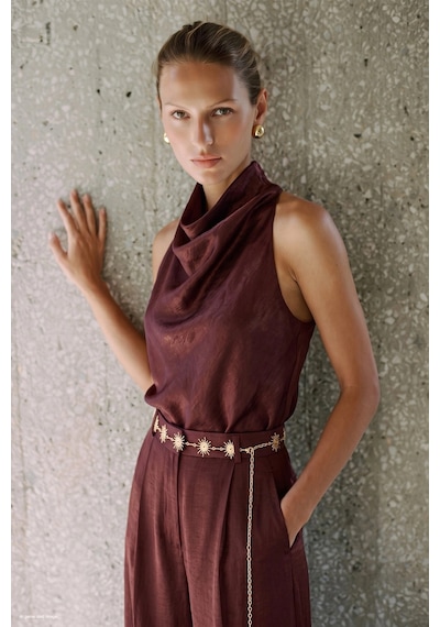 Sateen Aura Bluz Bordo