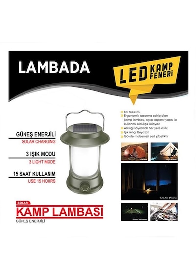 Lambada Kamp Feneri Lambası Güneş Enerjili Ve Type-c Şarzlı