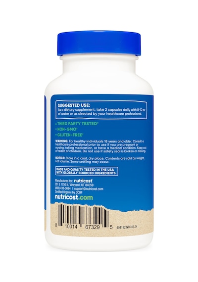 Nutricost Made With Organic Saw Palmetto 1000 Mg 120 Caps Cilt +