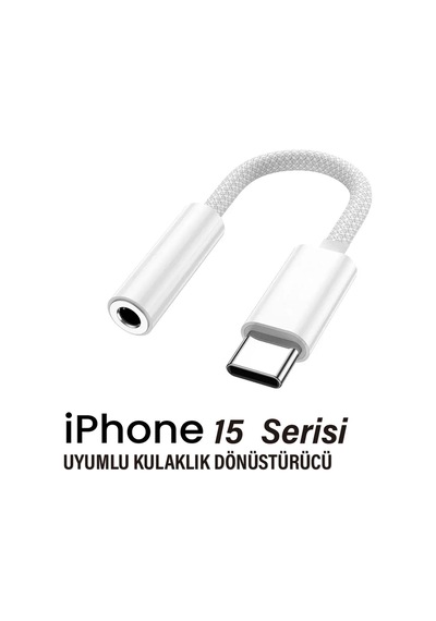 Apple Uyumlu iPhone  15 Plus-pro-pro Max Kulaklık Dönüştürücüsü Type-c Çevirici