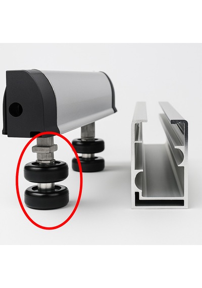 Cam Balkon Katlanır Sistem İçin Metal Düz Teker Kertikli