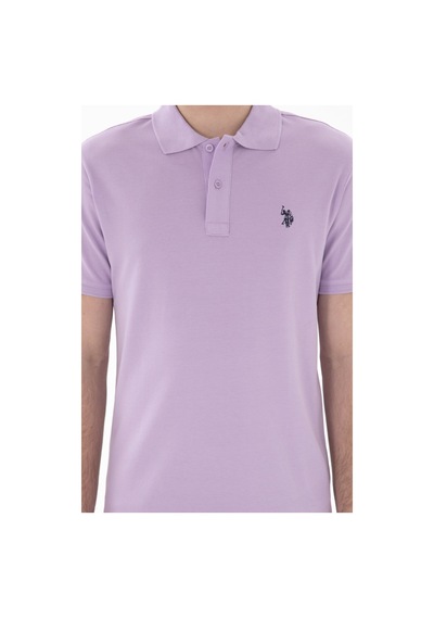 U.S. Polo Assn. Erkek Slim Fit Polo Yaka Lila Basic Tişört 50297984-VR034