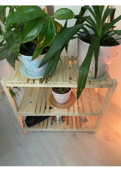 Çağlaa-design Doğal 3 Katlı 60 60 30 Cm Ahşap Dekoratif Çiçeklik-