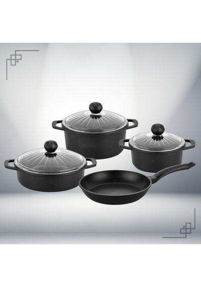 Elmas Döküm 7 Parça Set Siyah