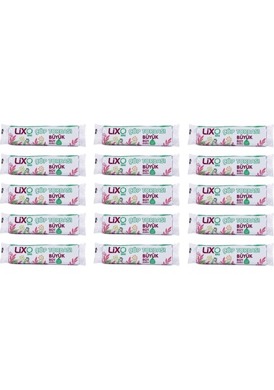 Lixo Büyük Boy Çöp Torbası 65x80 Cm 10lu Rulo x 15 Paket 150 Adet