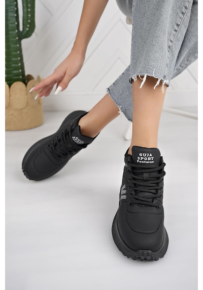 Guja 24k317 4 Siyah Bağcıklı Hafif Fashion Kadın Bot