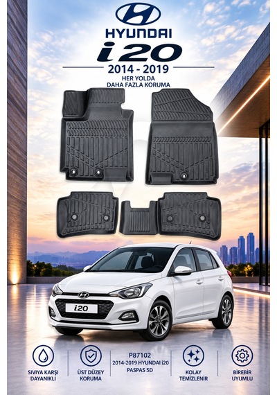 Hyunda İ20 2015-2020 Aracınıza Özel Üretim Havuzlu Paspas Takımı A+ -mod-