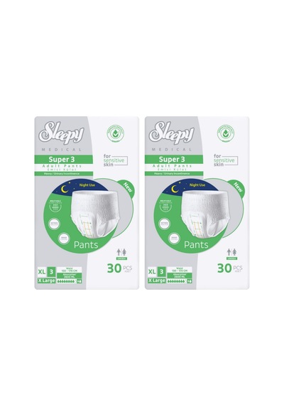 Sleepy Süper3 Emici Külot Xl Beden 2 Paket 60 Adet