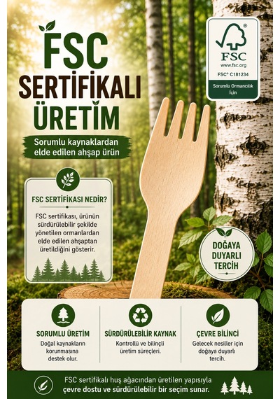50'li Ekolojik Tahta Çatal 16 Cm Doğal Huş Ağacı Kullan At Davet Parti Organizasyon Çatalı