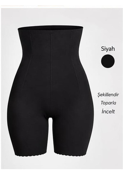 Perafit Lazer Paçalı Korse Siyah