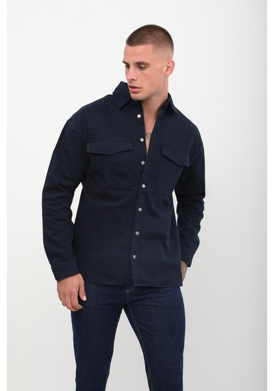 Banny Jeans Erkek Oversize Jean Gömlek Lacivert 001 Xs