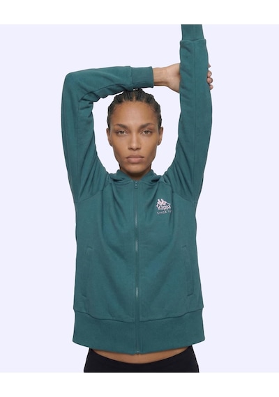 Kappa Milas Full Zip Kadın Yeşil Regular Fermuarlı Eşofman Üstü