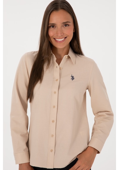 U.S. Polo Assn. Kadın Kum Uzun Kollu Basic Gömlek 50316711-VR085