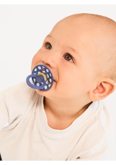 Bibs Studio Polka Big Kauçuk Emzik - Steel Babyblue 0-6 Ay