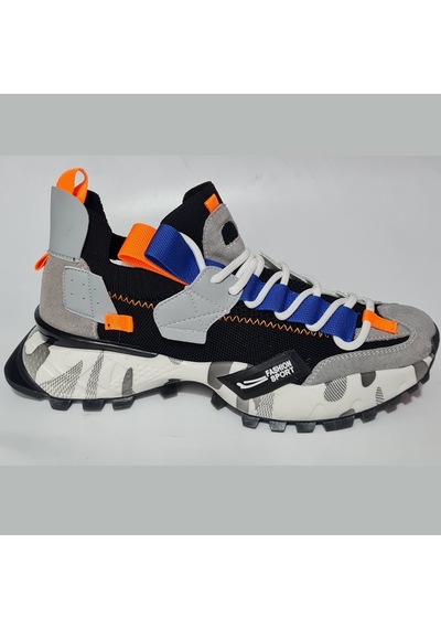 Scootland Bağlı Lastikli Triko Fashion Sport Erkek Spor Ayakkabı 19279 Siyah