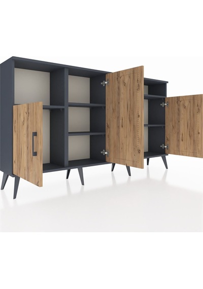 Arges Konsol 5 Raflı 4 Kapaklı 176x30x99 Antrasit-çam/antrasit Atlas Çam/antrasıt - Antrasıt Arges Konsol 5 Raflı 4 Kapaklı 176x30x99 Antrasit-çam/antrasit Atlas Çam/antrasıt - Antrasıt