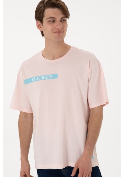U.S. Polo Assn. Erkek Comfort Fit Bisiklet Yaka Açık Pembe Tişört 50306904-VR078