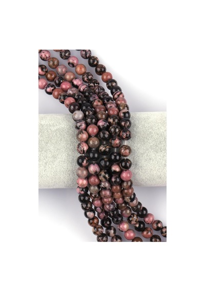 Rodonit Doğal Taş Dizi 8 MM Küre Kesim 66151827 Siyah
