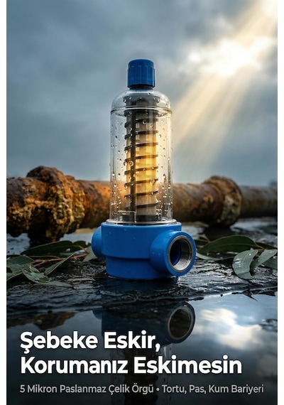 5 İnç Süzgeç Filtre, Su Arıtma Cihazı Filtresi, 5 Mikron 2.2 (8 Litre) Standart