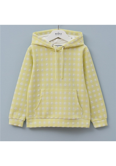 Wanex Kız Çocuk Uzun Kol İnce Kapüşonlu Sweatshirt - 31853 Sarı