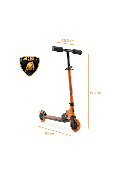 Lamborgini L6-120 Katlanabilir 2 Tekerlekli Çocuk Scooter 50kg Kapasite 3+ Yaş Turuncu