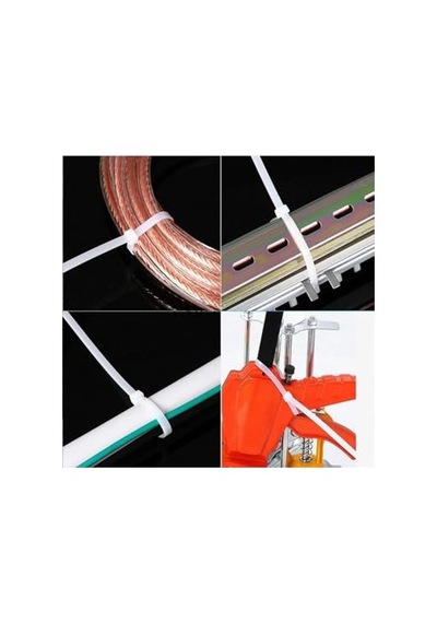 Kablo Kelepçe Bağı Seti, Amerikan Kelepçesi, Cırt Elektrik Kablo Bağı, Dayanıklı Ve Çok Yönlü Kullanım İçin İdeal, Organizasyon Ve Düzenleme 100 Adet Avantajlı Paket Beyaz, 2.5x100mm