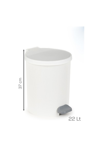 Porsima 0707-1 Still Beyaz 22 Litre Pedallı İç Kovalı Yuvarlak Mutfak & Banyo Çöp Kovası Yok