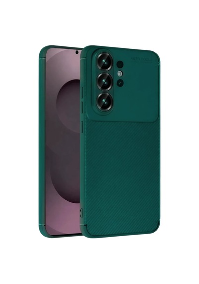Samsung Galaxy S26 Ultra Uyumlu Auto Focus Karbon Kapak - Koyu Yeşil