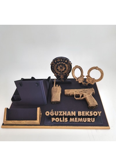 Kişiye Özel Polis Memuru Masa İsimliği ve Kartvizitlik