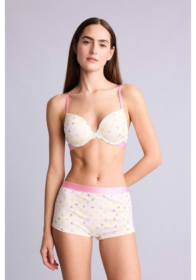 Defacto Meyve Desenli Kaplı Pedli Balenli Bra H4859ax26spwt16 Beyaz-wt16