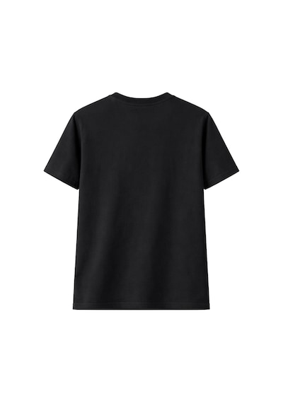 Unisex Bisiklet Yaka Original Yazılı Pamuklu Rahat Kalıp Baskılı Oversize T-shirt Siyah