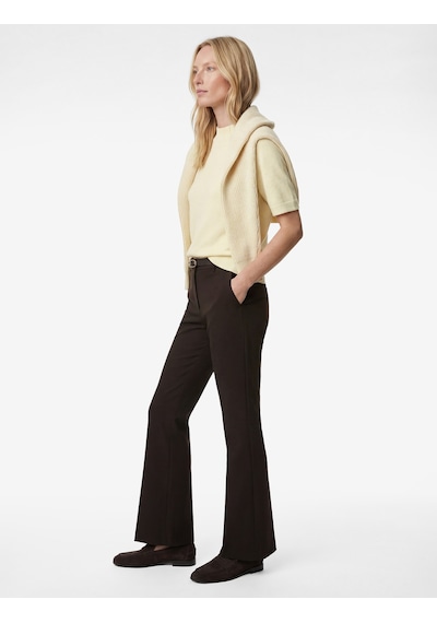 Koton Slim Fit Normal Bel Kemerli İspanyol Paça Pantolon Kahverengi 6sak40149uw Kahve