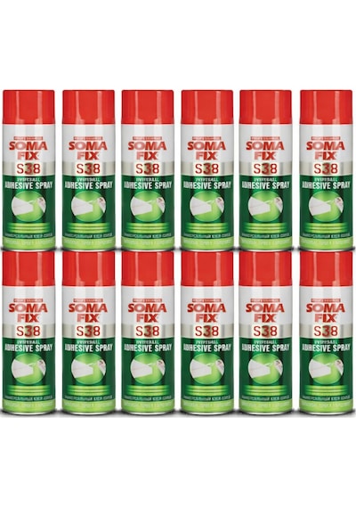12 Adet Somafix Tekstil Sünger Yapıştırıcı Sprey S38 500ml