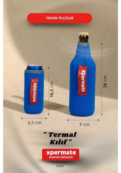 Xpermate Termal İçecek Kılıfı Sıcak & Soğuk Tutan Kutu Bira Termal Kılıf 0,5l Mavi