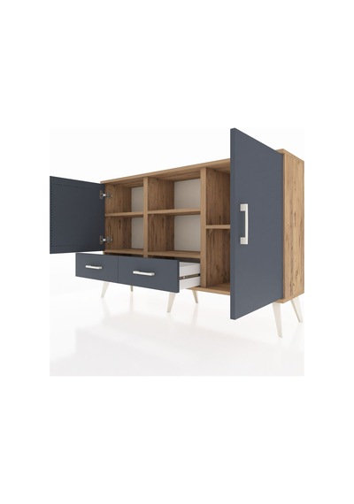 Arges Konsol 5 Raflı 2 Çekmeceli 3 Kapaklı 132x30x83 Çam-antrasit/antrasit Antrasit/antrasit Arges Konsol 5 Raflı 2 Çekmeceli 3 Kapaklı 132x30x83 Çam-antrasit/antrasit Antrasit/antrasit