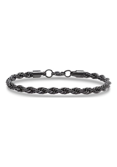 Premium Rope Halat Çelik Zincir Bileklik 6mm 3183czb2d8 - 20 Cm - Siyah Renk Siyah
