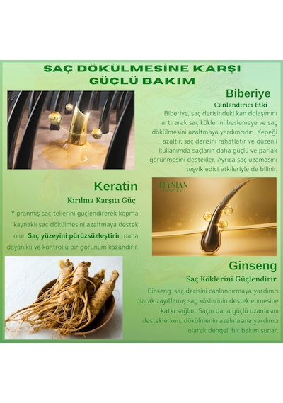 Elysian Essence Biberiye & Keratin Şampuanı 3 Adet Copper Peptidli Saç Bakımı Saç Dökülmesi Karşıtı 300 Ml Tüm Saç Tipleri