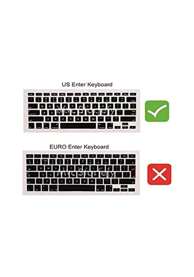 Macbook Air 11 İnç Klavye Koruyucu Arapça Baskılı Silikon, Us Enter Uyumlu A1370 A1465 2010 2015 Toz Ve Sıvı Koruma Siyah
