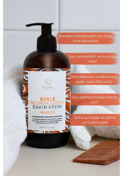 K K-care Cosmetics Kıvırcık Saçlar için Bukle Belirginleştirici Kremi 250 ML
