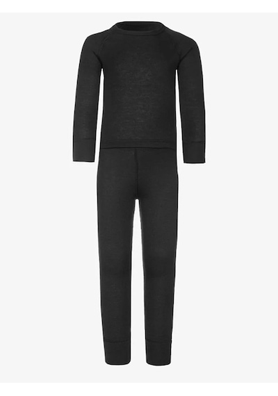 Waynap Unisex Çocuk Alt Üst Termal Takım Siyah
